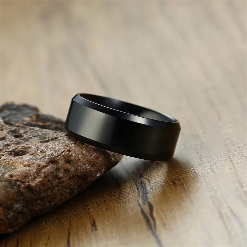 Classic Black Stainless Steel Ring